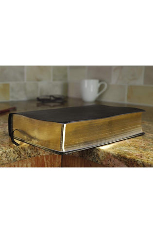 Image of KJV, Amplified, Parallel Bible, Large Print, Bonded Leather, Black, Red Letter: Two Bible Versions Together for Study and Comparison