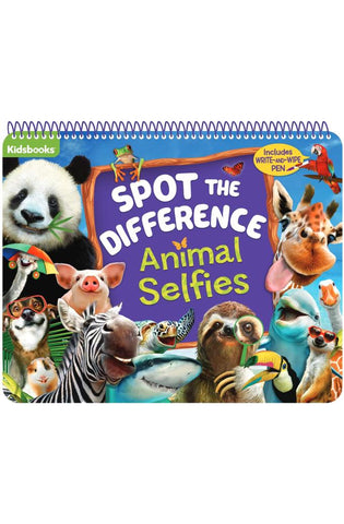 Image of Spot the Difference: Animal Selfies (Family Fun Spiral Wipe Off)