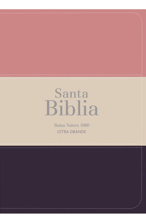 Biblia RVR 1960 Compacta Letra Grande 11 puntos Símil Piel Melon Beige Granate Oscuro